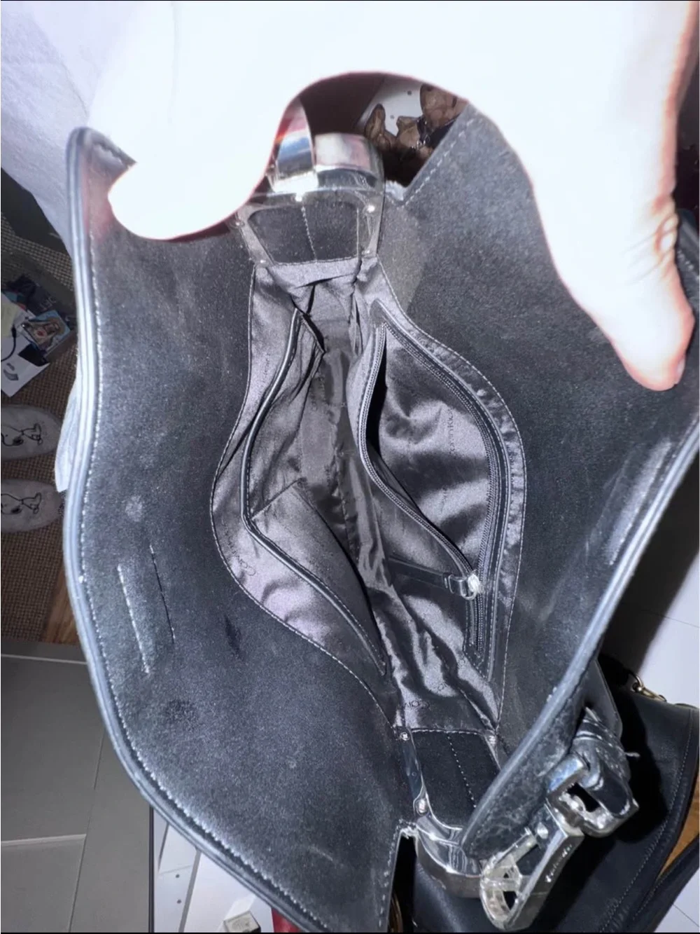 Calvin Klein Black Pebbled Leather Messenger Crossbody
